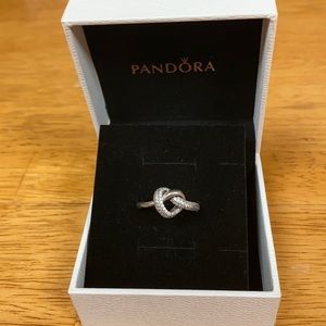 Cute heart shaped sterling silver Pandora ring.I bought it and only wore it once